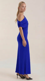 Jessica - Women's One-Shoulder Draped Maxi Dress