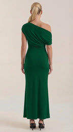 Jessica - Women's One-Shoulder Draped Maxi Dress