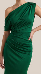 Jessica - Women's One-Shoulder Draped Maxi Dress