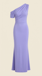 Jessica - Women's One-Shoulder Draped Maxi Dress