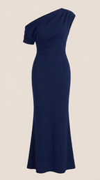 Jessica - Women's One-Shoulder Draped Maxi Dress