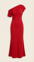 Jessica - Women's One-Shoulder Draped Maxi Dress