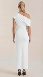 Jessica - Women's One-Shoulder Draped Maxi Dress