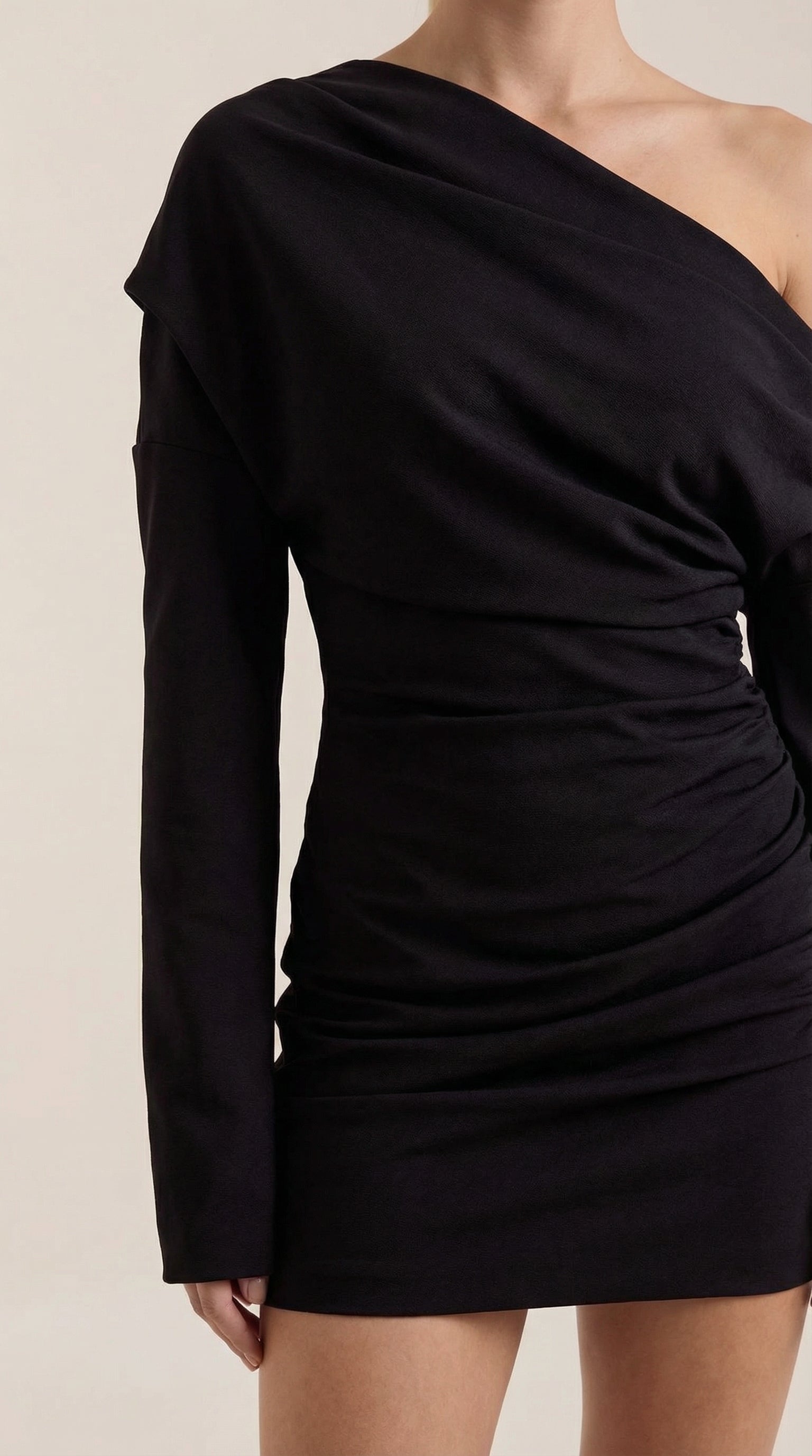 Linda - Women's Off-Shoulder Long Sleeve Bodycon Mini Dress