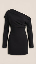 Linda - Women's Off-Shoulder Long Sleeve Bodycon Mini Dress