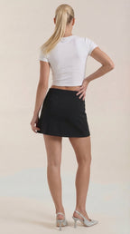Elizabeth - Women's A-Line Mini Skirt with Low Rise Waistband