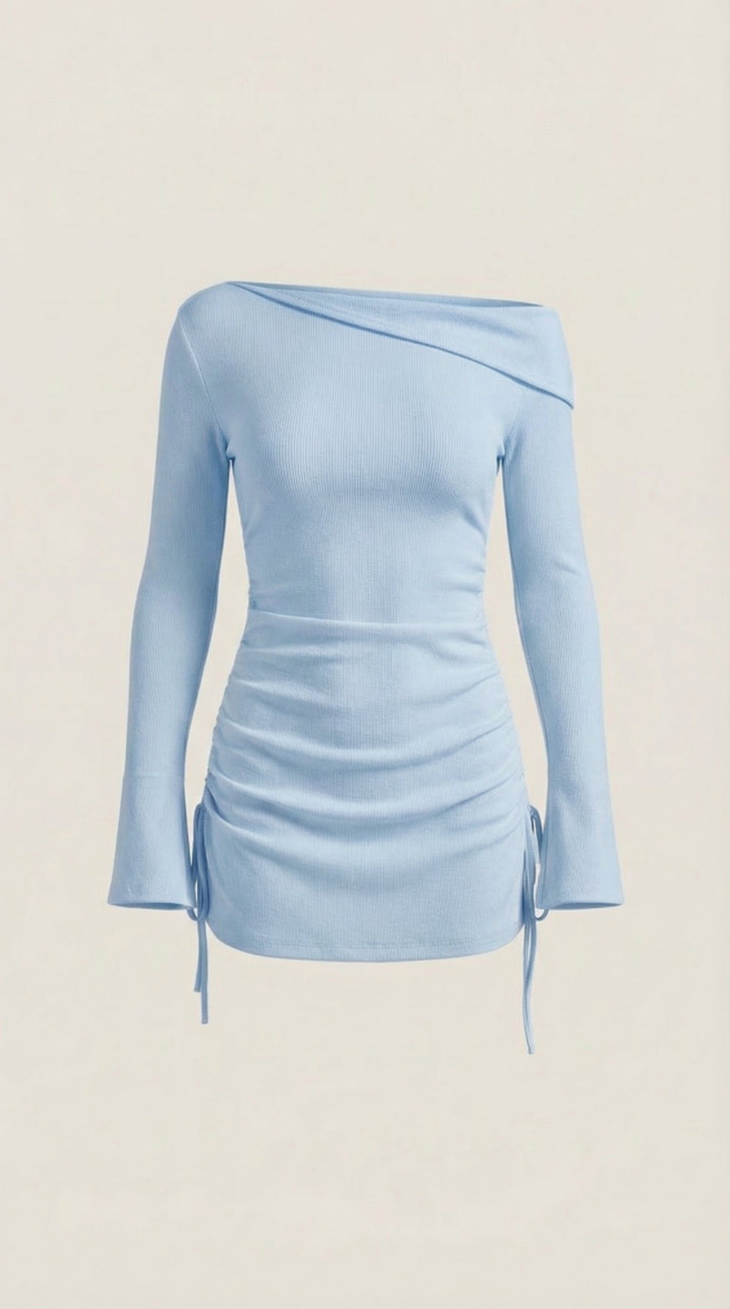 Jennifer - Rosa Mae Ruched Off-Shoulder Long Sleeve Mini Dress