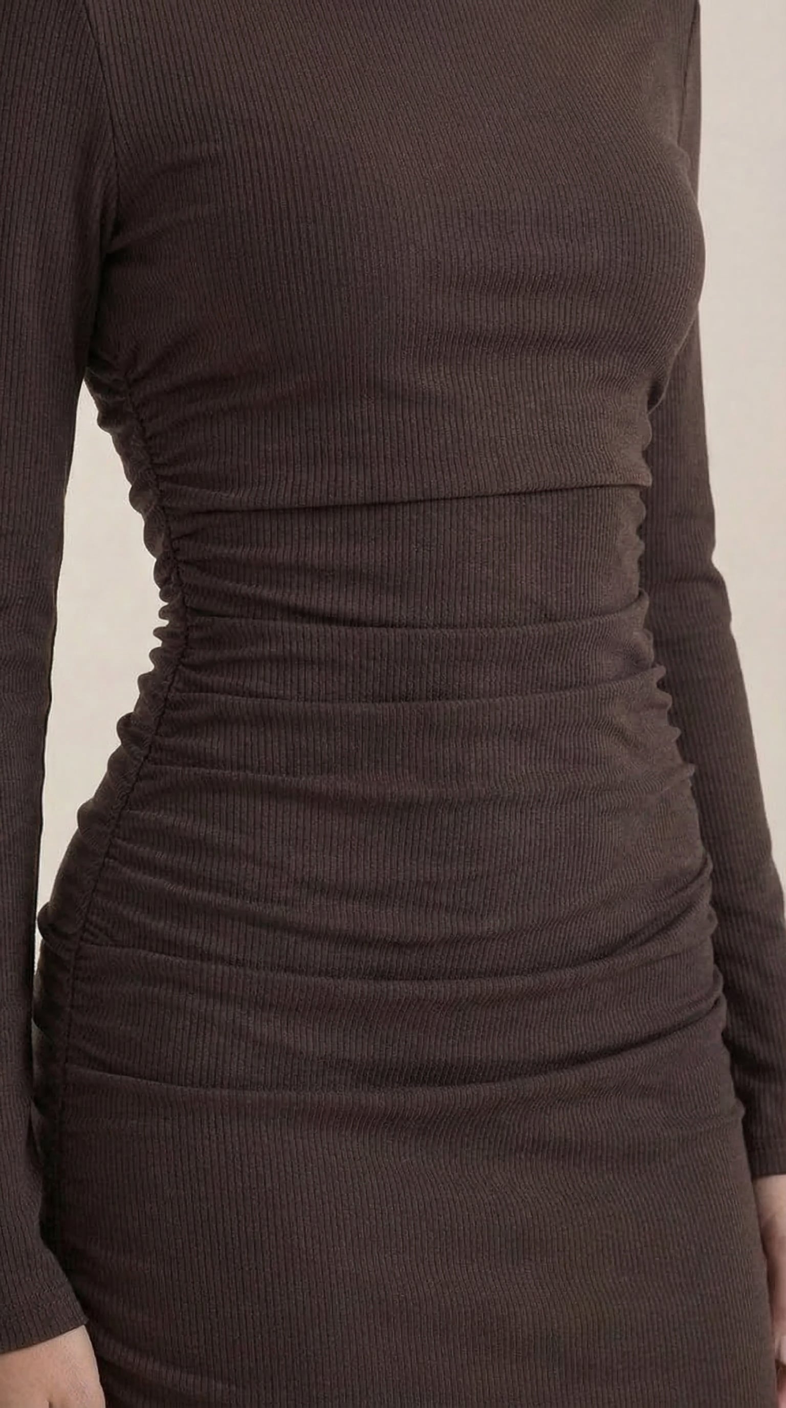Jennifer - Rosa Mae Ruched Off-Shoulder Long Sleeve Mini Dress