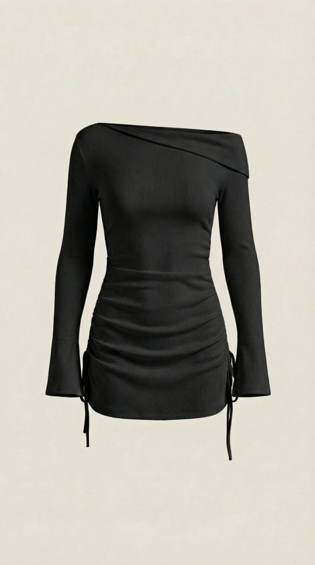 Jennifer - Rosa Mae Ruched Off-Shoulder Long Sleeve Mini Dress