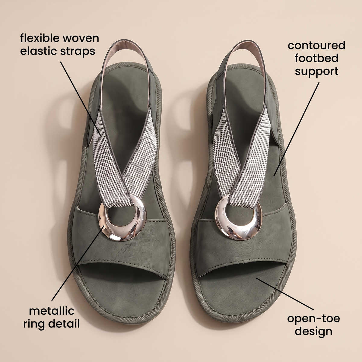 Rosmere Ring-Detail Sandals - View 6