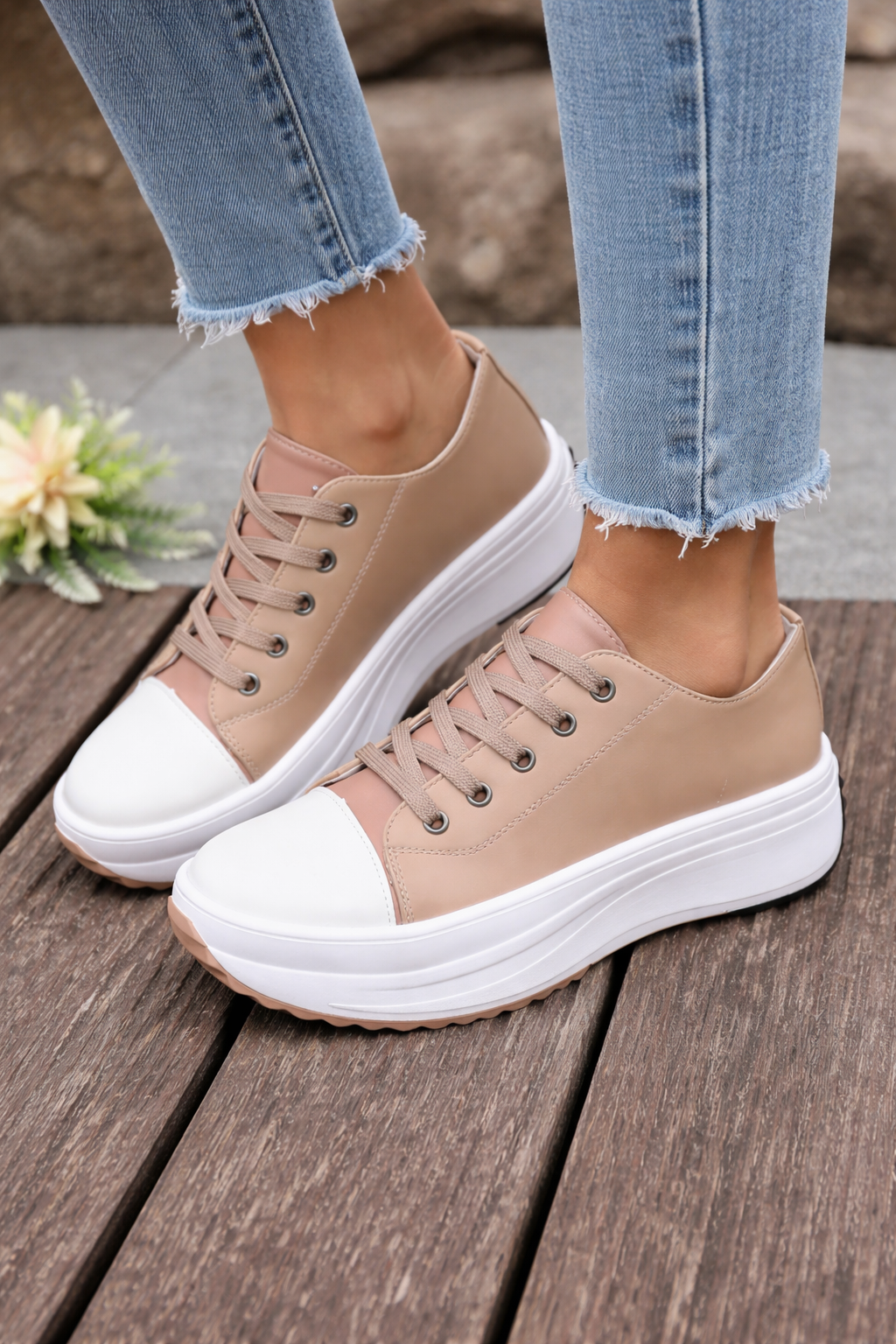 Chloe Platform Lace-Up Sneakers - View 2