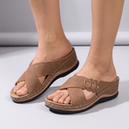 Solara Buckle-Detail Wedge Mules