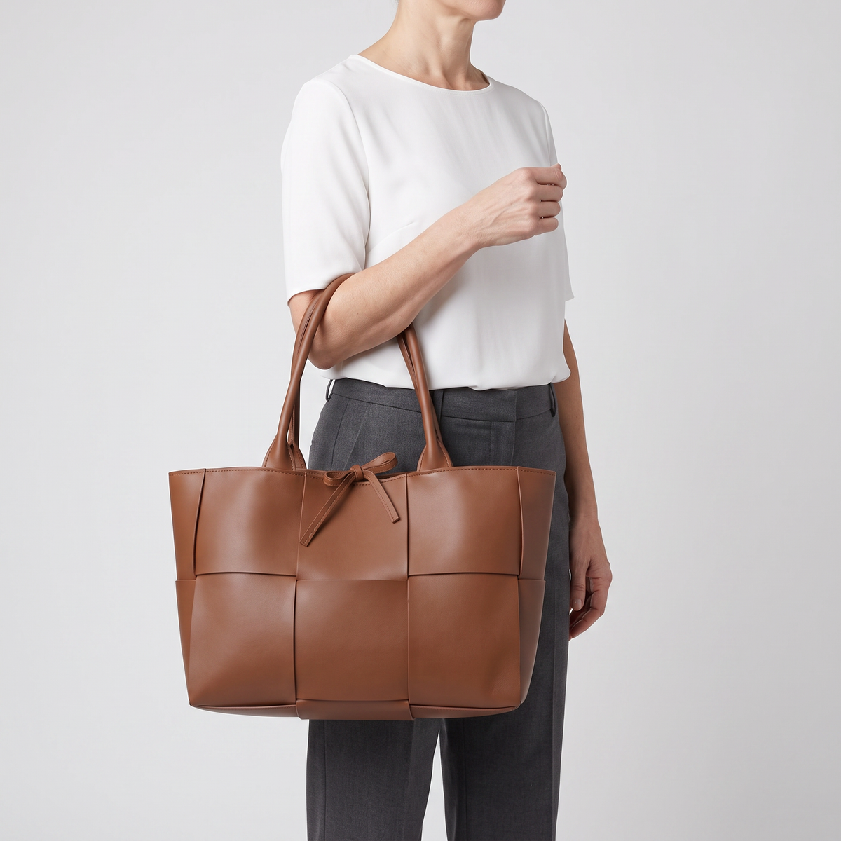 Bow-Detail Panel Tote Bag