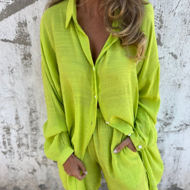 Carmen Relaxed Polo Set - Green