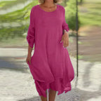 Rosalie | Women's Layered Midi Dress 3/4 Sleeve Casual Summer Dress
