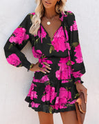 Tara | Floral Mini Dress with Long Sleeves for Women
