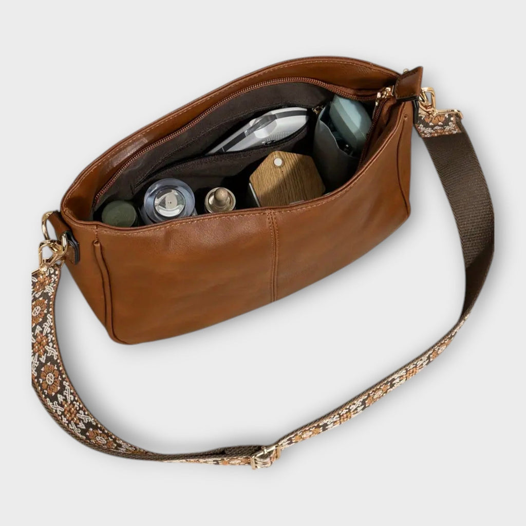 Vaea Brown Shoulder Bag interior
