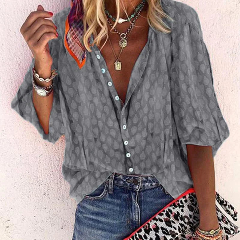 Silke - Women's Blouse with Pattern and Loose Fit