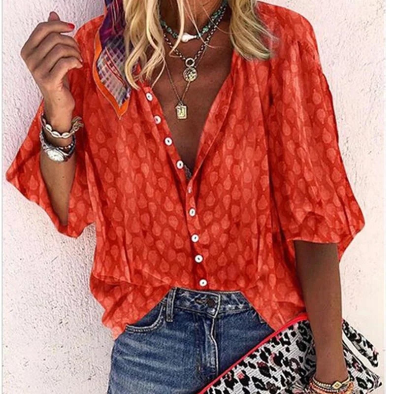 Silke - Women's Blouse with Pattern and Loose Fit