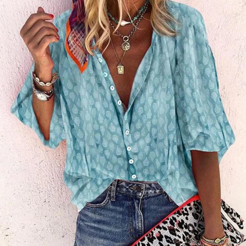Silke - Women's Blouse with Pattern and Loose Fit