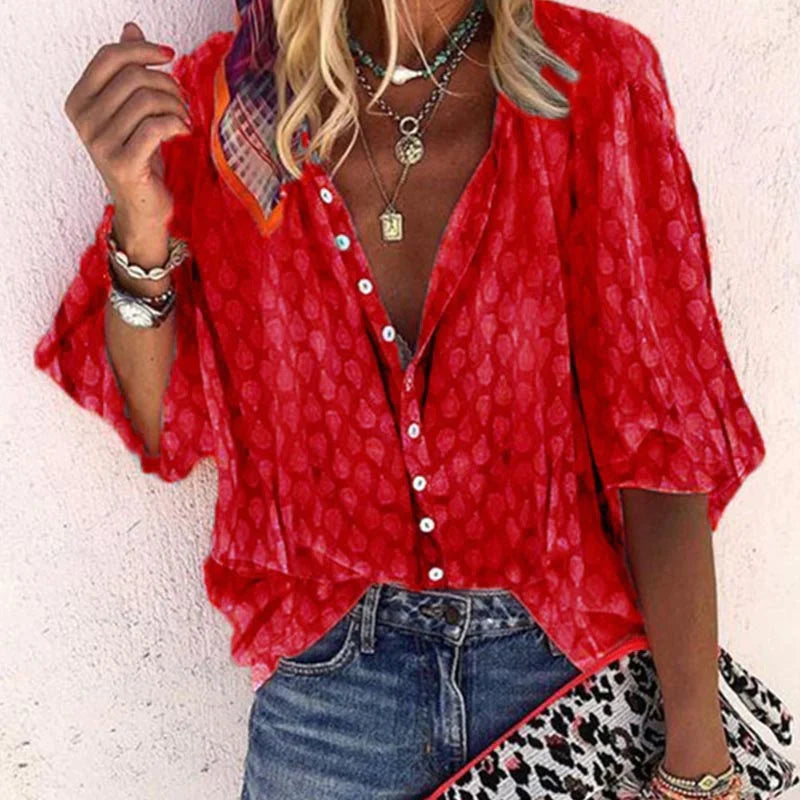 Silke - Women's Blouse with Pattern and Loose Fit