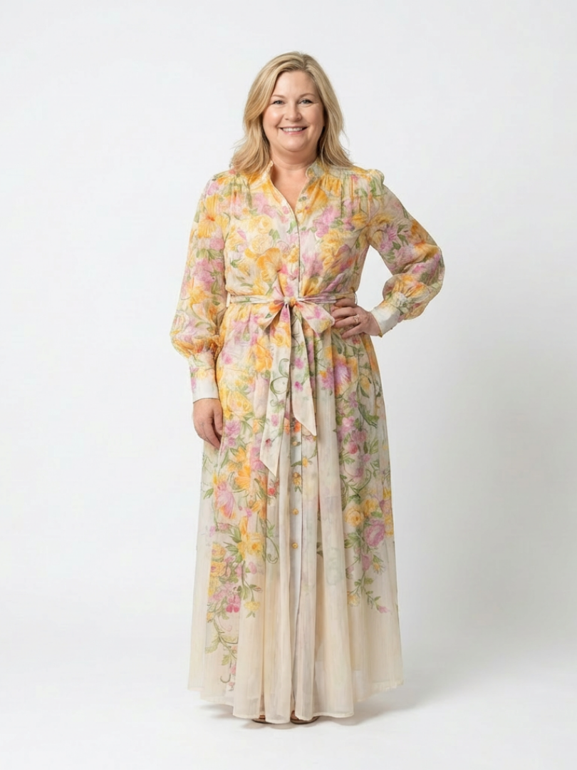 Cressida | Floral Sheer Long Sleeve Maxi Dress 4