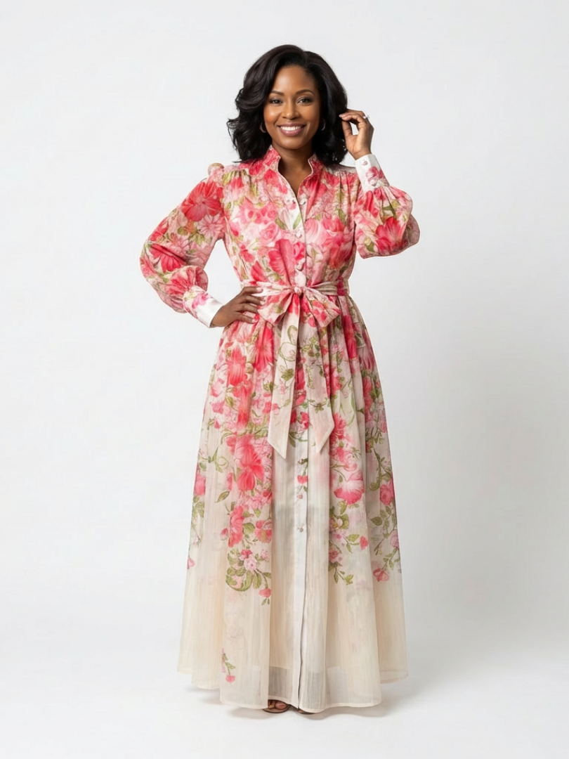 Cressida | Floral Sheer Long Sleeve Maxi Dress 5
