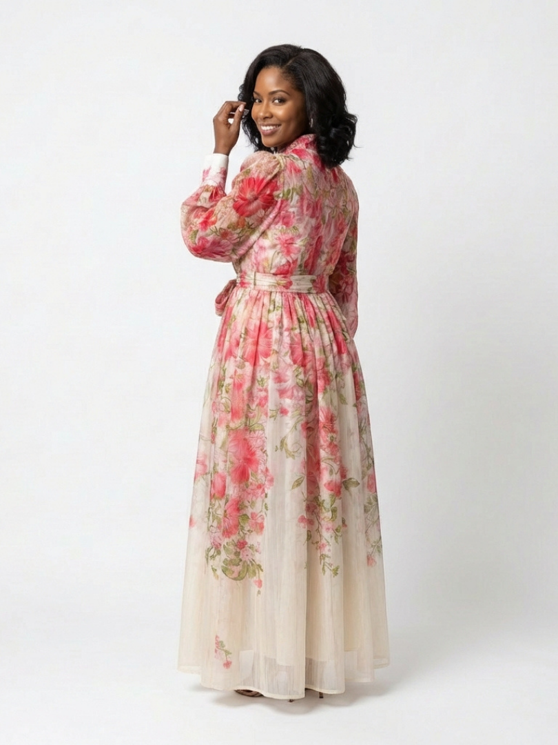 Cressida | Floral Sheer Long Sleeve Maxi Dress 6