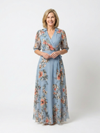 Elowen | Floral Wrap V Neck Maxi Dress 1
