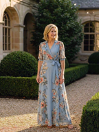 Elowen | Floral Wrap V Neck Maxi Dress 5